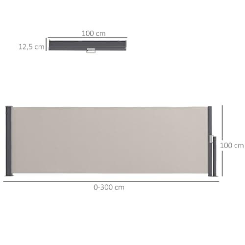 Suojaverho, sivumarkiisi 300 x 100 cm