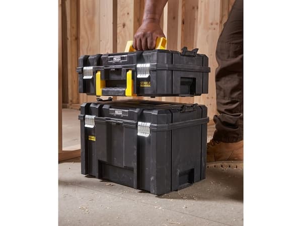 Stanley FATMAX PRO-STACK, Verktøykasse (hard), Sort, Gult, 13,5 l, 30 kg, Hengsel, 340 mm