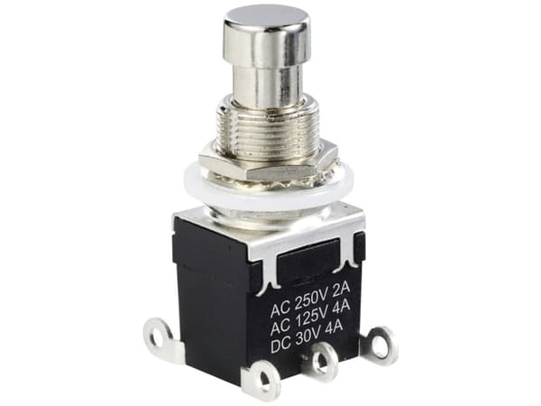 TRU COMPONENTS Tryckvakt DPDT med lödning TC-12193720 Brytström (max.): 4 A 1 del