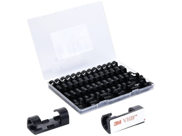 TRU COMPONENTS T24CA077 Kabelhållare Självhäftande TC-12888580 Bundle-Ø-område 5 till 9 mm Svart 50 st