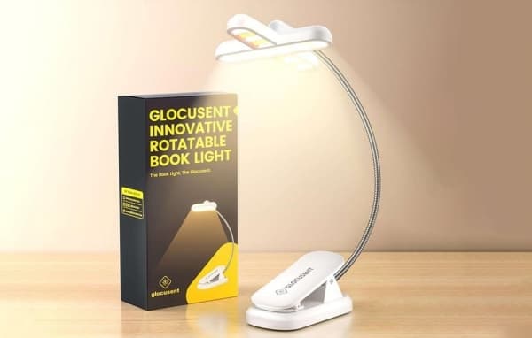 Wireless lamp Rotatable Glocusent GLCSNTA2404 Book Light, USB-C 1000mAh White