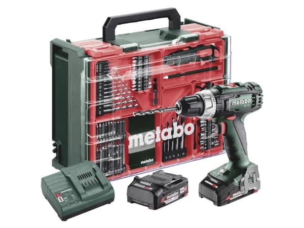 Metabo BS 18 L SET Mobile workshop 74-piece. Cordless drill screwdriver, 18V 2x2Ah LiPower, SC 30 charger, Plastic case