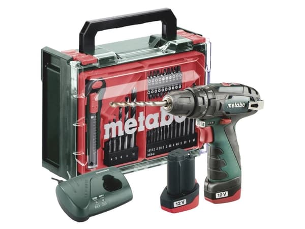 Metabo PowerMaxx SB Basic Set, Borr med pistolgrepp, utan nyckel, 1 cm, 1400 RPM, 1,8 cm, 1 cm