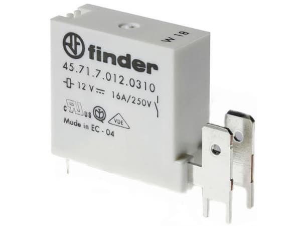 Finder 45.71.7.012.1310 Tulostusrele 12 V/DC 16 A 1 x päätepistoke 1 kpl