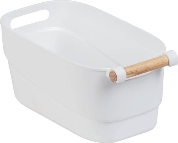 Plastbeholder med trehåndtak, 18 x 15,5 x 33,5 cm, WENKO 54019100