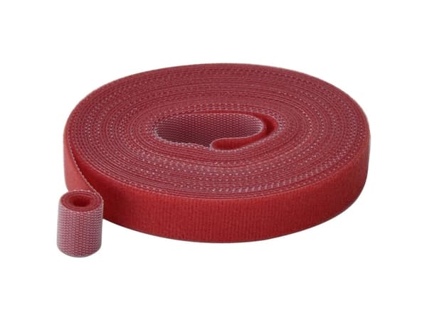 TRU COMPONENTS T24CA062 Burrebånd til samling Burrebånd statisk loop del (L x B) 5 m x 15 mm Rød 5 m