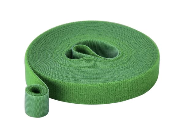 TRU COMPONENTS T24CA061 Kardborreband för montering Kardborreband statisk ögla del (L x B) 5 m x 15 mm Grön 5 m