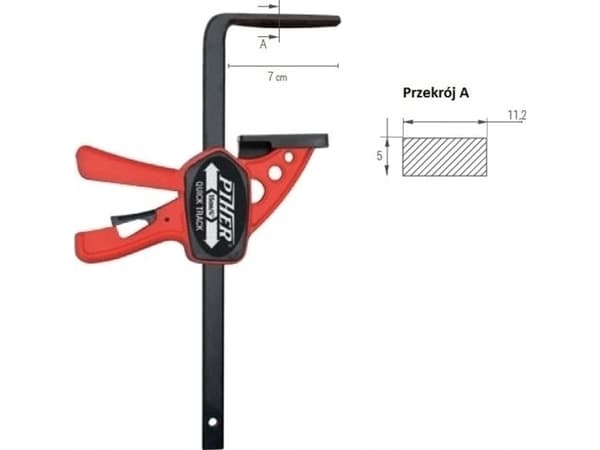 PIHER Hurtigfesteklemme for linjaler og arbeidsbenker Piher Quick T-Track 7x22cm, maks 60kg