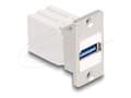 Miniatyrbild 1 av 4: Delock Keystone module - USB-adapter - USB (hona) till USB (hona) - upp till 5 Gbps dataöverföringshastighet - vit, silver