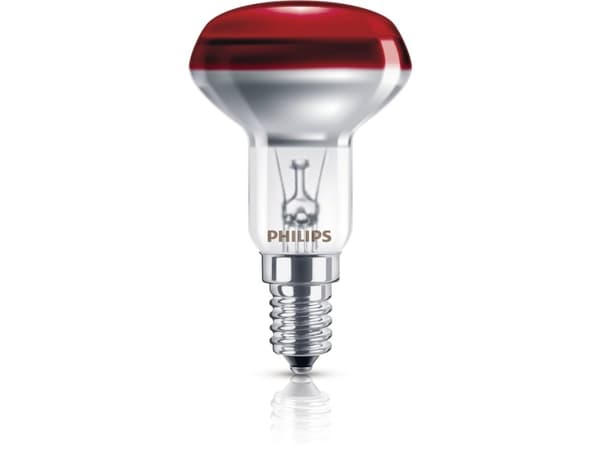 Philips Incandescent reflector lamp Glødereflektorpære 8711500328069, 40 W, E14, 1000 timer, Rød, Reflektor, 1 år
