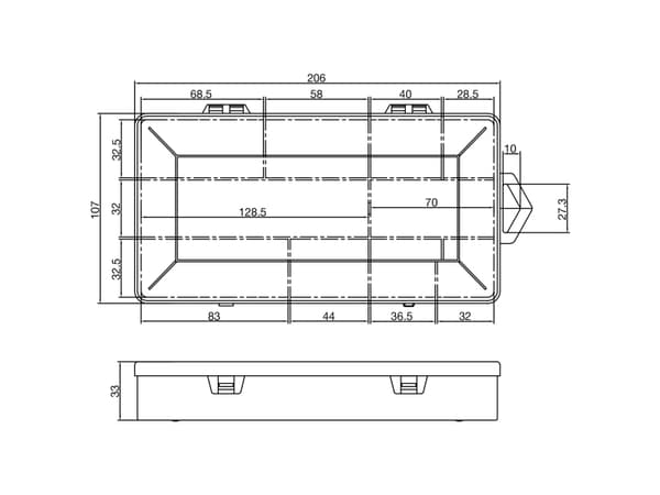 InLine 43009L, Eske for små deler, Gjennomsiktig, Tyskland, 206 mm, 107 mm, 33 mm