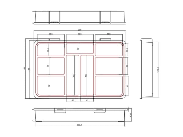 InLine 43009I, Förvaringslåda för smådelar, Orange, Vit, Tyskland, 290 mm, 185 mm, 45 mm