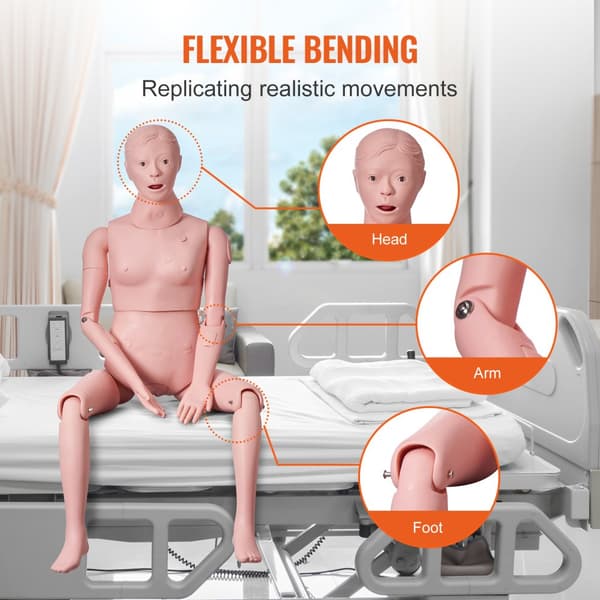 Sygeplejedukke: Demonstration af kvindelig kropsstørrelse. Multifunktionel PVC-anatomisk mannequin til sygeplejeuddannelse og simulation.