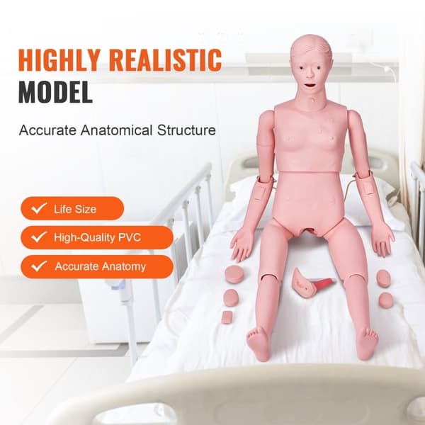 Sygeplejedukke: Demonstration af kvindelig kropsstørrelse. Multifunktionel PVC-anatomisk mannequin til sygeplejeuddannelse og simulation.