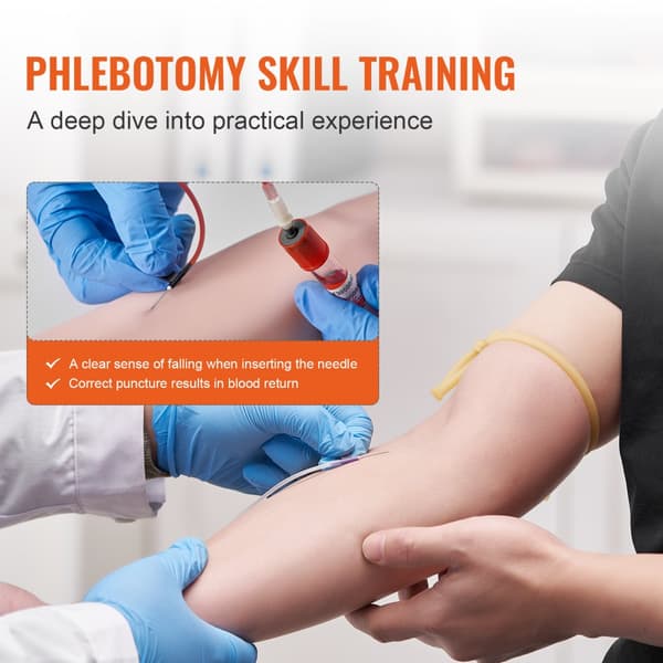 Phlebotomi træningssæt med IV venepunktur, simuleringsarm og bærepose. Perfekt til studerende og professionelle sygeplejersker.