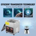 Miniatyrbillede 3 af 9: Ultrasonic Cleaner med digital timer og varme, professionel rengøringsmaskine til smykker, briller og små dele (2L) i rustfrit stål.