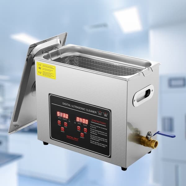 Ultrasonic Cleaner med digital timer og varme, professionel rensesystem til smykker, briller og små dele (6L) i rustfrit stål.