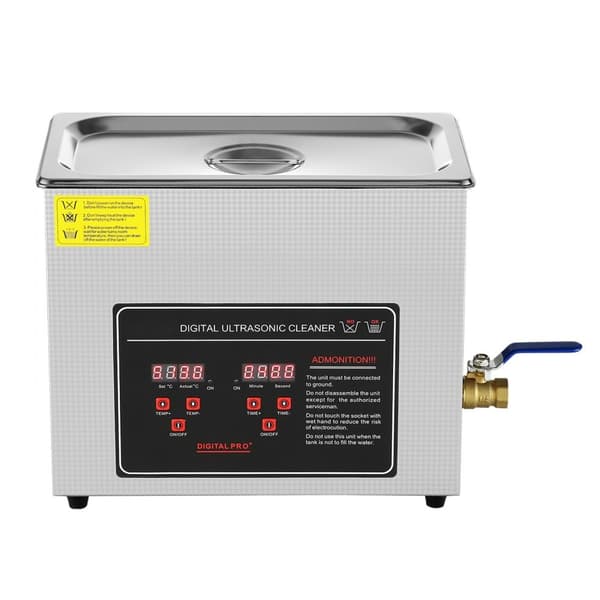 Ultrasonic Cleaner med digital timer og varme, professionel rensesystem til smykker, briller og små dele (6L) i rustfrit stål.