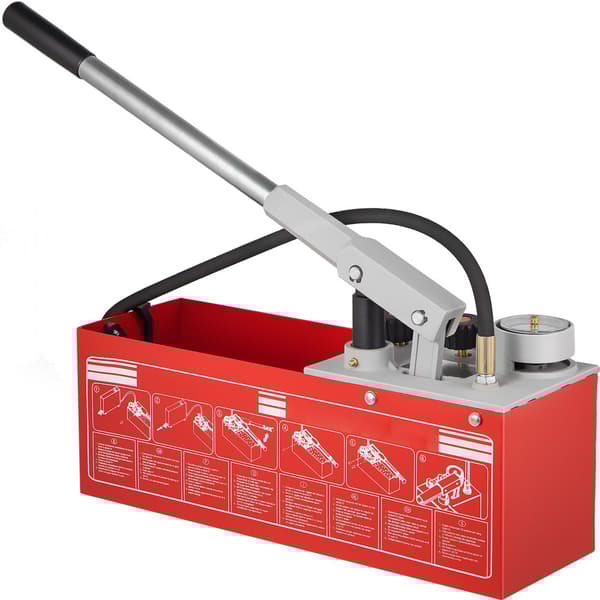Hydrostaattinen painetestipumppu 60 bar / 860 psi, 3,2 gallonan säiliö, manuaalinen vesisarjan testi R 1/2" liitännällä.