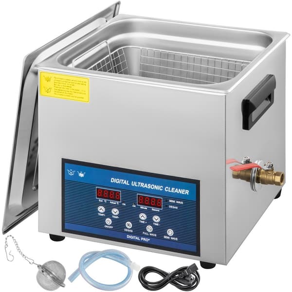 10L Ultralydsrenser med dobbeltfrekvens, varmelegeme og smykkerenser til dele, briller, proteser og kredsløb. 28/40KHz.