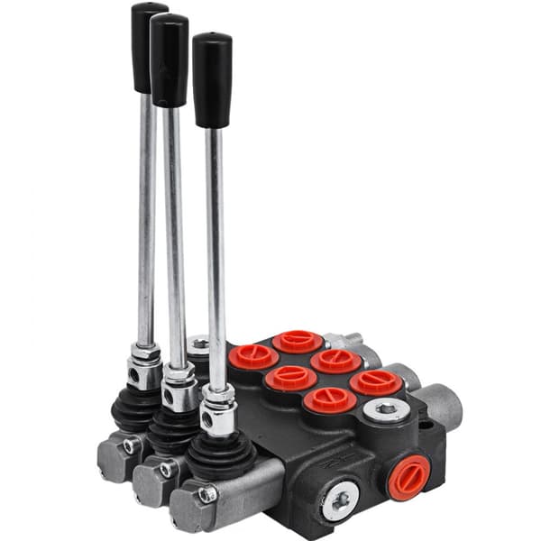 3-spole hydraulisk kontrolventil, unibody 3-spole ventil, hydraulisk retningsventil 11gpm til dobbeltvirkende cylinder.