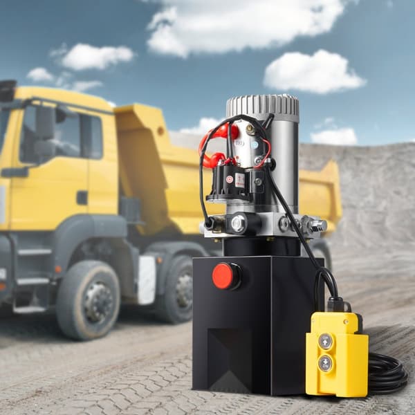 Hydraulikpumpe 8 Quart, Enkelvirkende Dump Trailer Pumpenhed, DC 12V – Effektiv strømtilførsel til trailere.