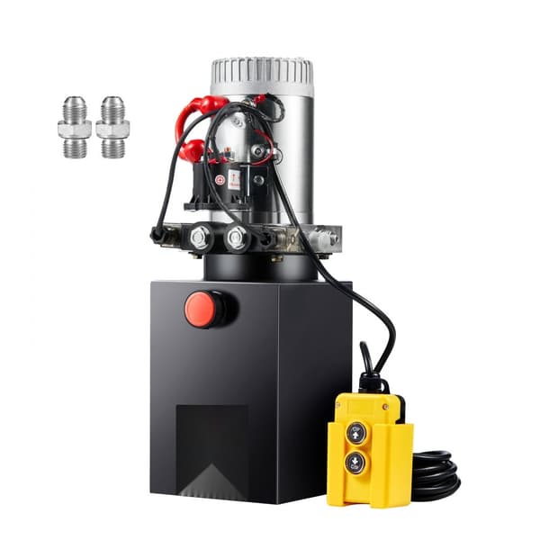 Hydraulikpumpe 6 Quart Dobbeltvirkende til Tipping Trailer Strømeenhed DC 12V