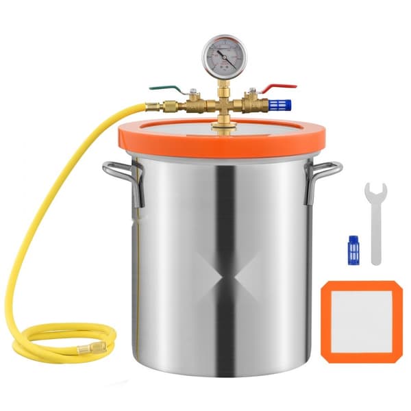 Vakuumkammer med hærdet glaslåg – 3 Gallon silikone afgasningskammer. Ideelt til vakuumopbevaring!