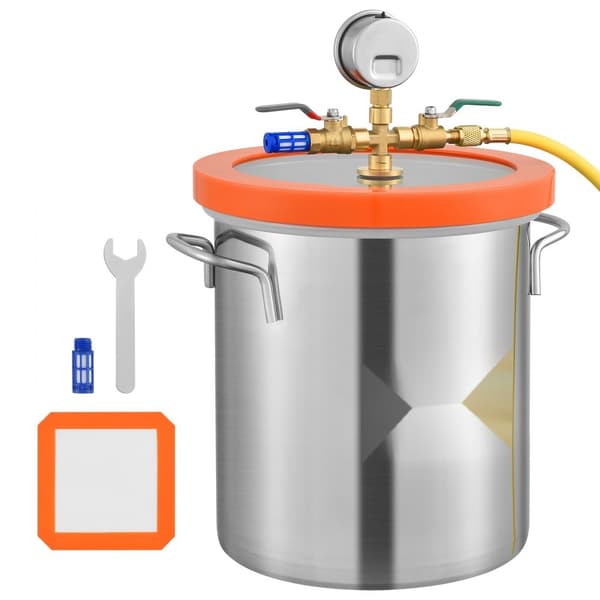 Vakuumkammer med hærdet glaslåg, 5-gallon silikone afgasningskammer. Optimal til vakuumforsegling og opbevaring.