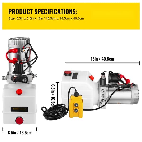 4 kvartti yksitoiminen hydraulipumppu kippiperävaunulle, nosturi noston ohjauksella.