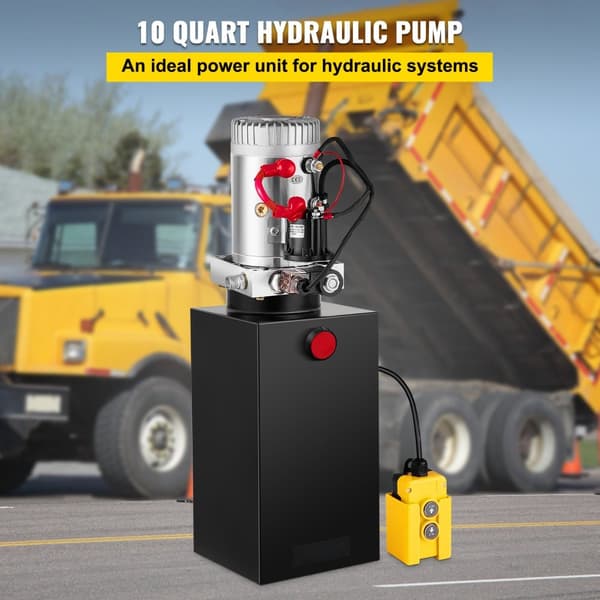 10 Quart Enkeltvirkende Hydraulikpumpe til Dump Trailer, Aflæsning & Reparation, 12v