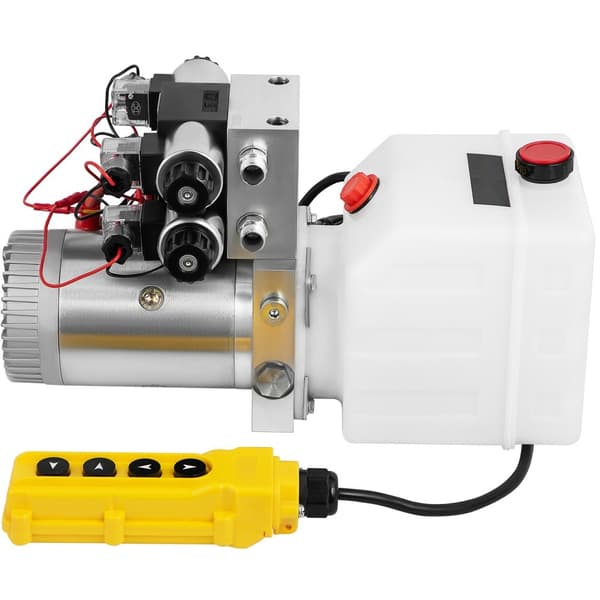 Hydraulikpumpe - hydraulikenhed 4,5m 6L - enkeltvirkende hydraulikenhed DC12V - tankhåndpumpe