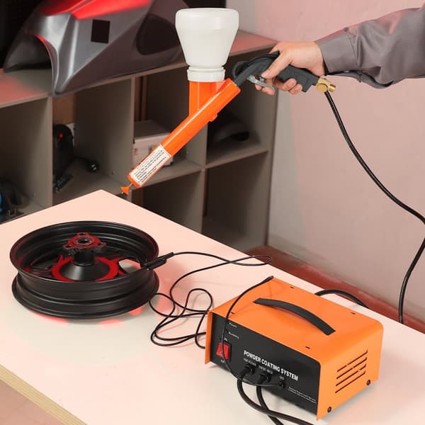 Pulverlackeringssystem, 50 KV elektrostatisk effekt, sprutpistol, fotkontakt, munstycken, för DIY och kommersiell produktion.