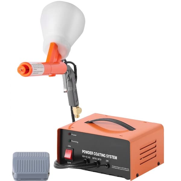 Pulverlackeringssystem, 50 KV elektrostatisk effekt, sprutpistol, fotkontakt, munstycken, för DIY och kommersiell produktion.