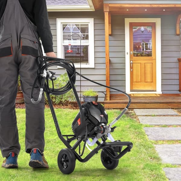 Ilmaton maaliruisku, 750 W, 3000 PSI. Tehokas ja tasainen maalaus sisä- ja ulkokalusteisiin.