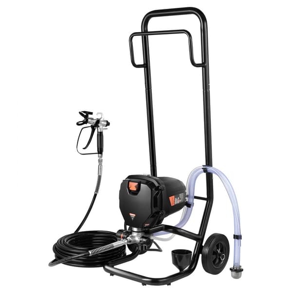 Ilmaton maaliruisku, 750 W, 3000 PSI. Tehokas ja tasainen maalaus sisä- ja ulkokalusteisiin.