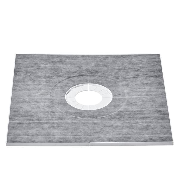 Duschkantsats 914x914 mm med 160 mm avlopp, lättvikts EPS med 2 vattentäta dukar, lutningsstavar. Passar badrum.