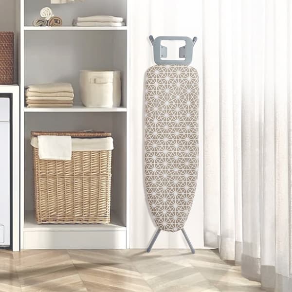 Iso silityslauta 51 x 13 cm, paksu 4-kerroksinen, lämpöä kestävä ja 100 % puuvillapäällinen, korkeus säädettävissä.