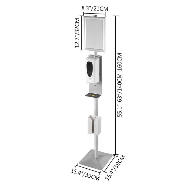 Automatisk handdespenser med stativ och infraröd sensor, 1000 mL dispenser för hem och offentliga utrymmen.