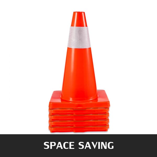 12-Pack 18" liikennekartioita, turvallisia PVC-pohjaisia oransseja heijastavia kartioita kotipysäköintiin.