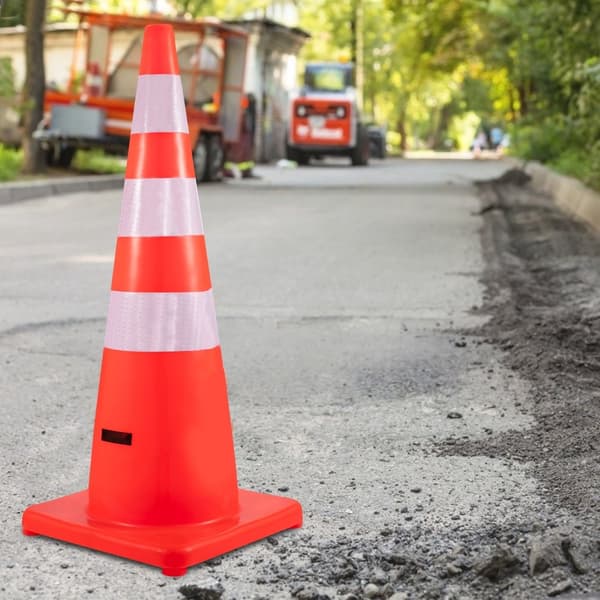 Säkerhetskoner Trafikkoner 6 x 36" Orange reflekterande kragar Vägkoner