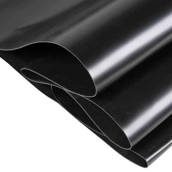 Damfolie, 10 x 13 fod, 20 mil tykkelse, fleksibelt LLDPE-materiale til fiskedamme, vandfald og springvand - sort farve.