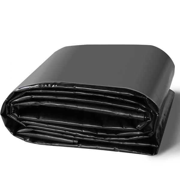 Damfolie, 10 x 13 fod, 20 mil tykkelse, fleksibelt LLDPE-materiale til fiskedamme, vandfald og springvand - sort farve.