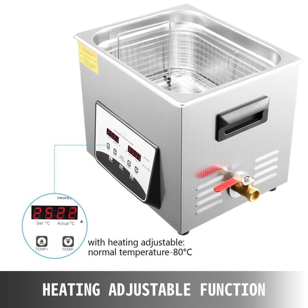 Ultralydsrenser 10L til smykker, ur og ringe. Digital varm renser med timer. Effektiv industriel sonic rengøring til tandglas og dele.