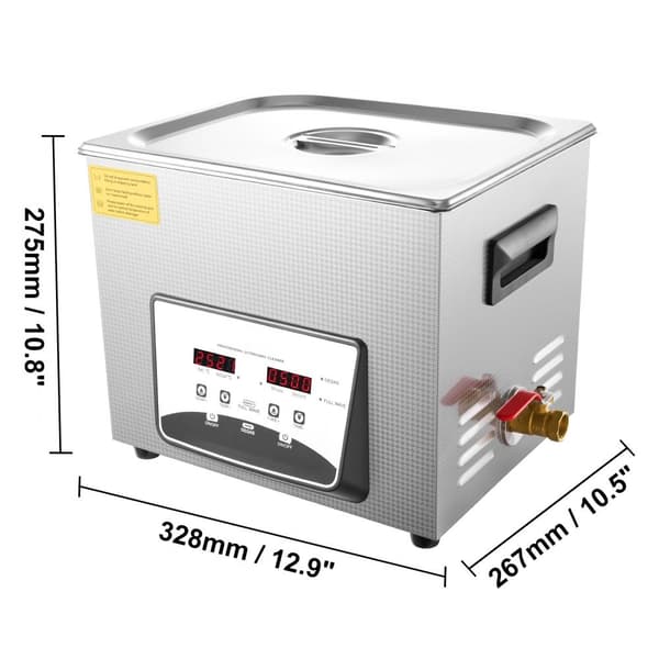 Ultralydsrenser 10L til smykker, ur og ringe. Digital varm renser med timer. Effektiv industriel sonic rengøring til tandglas og dele.