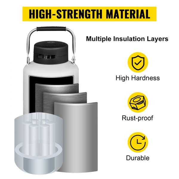 10L flydende nitrogenbeholder - Kryogen LN2 Dewar med 6 stk. stropper til laboratoriet, ideel til opbevaring og transport af nitrogen.