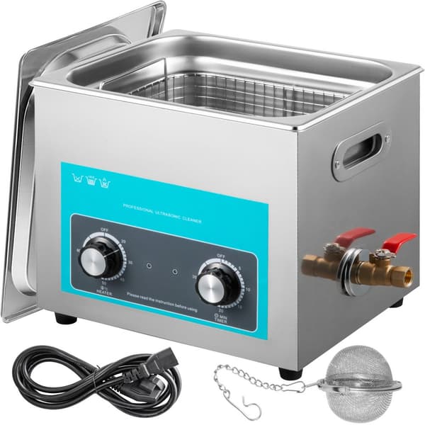 10L ultralydsrenser med varme og timer til rengøring af smykker, brilleringe, tandproteser og musikinstrumenter.