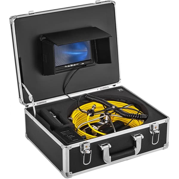 20M kloakinspektionskamera med 7" LCD-skærm, DVR, vandtæt - perfekt til rørinspektion og afløb (Endoskop sæt).