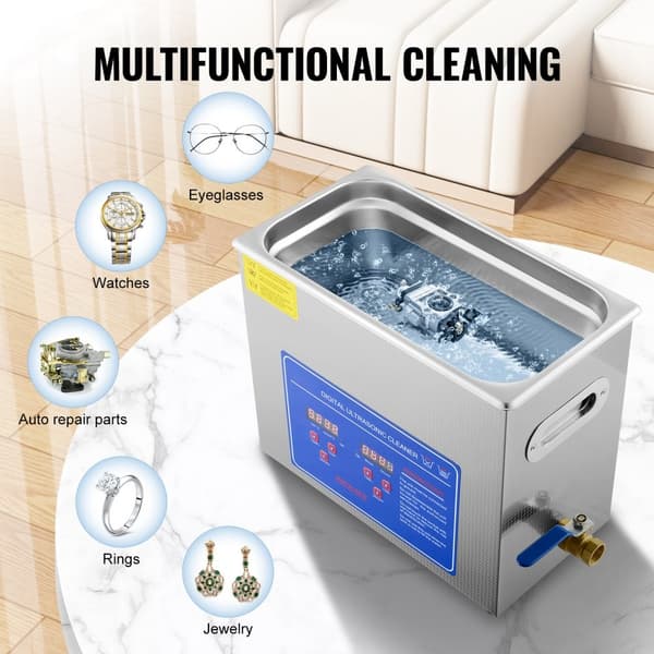 Ultraljudsrengöringsmaskin SM® - 30L 100A med värme, 600W i rostfritt stål för glasögon, smycken, tandproteser m.m.