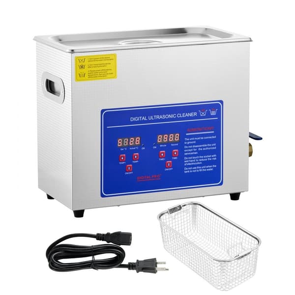 Ultraljudsrengöringsmaskin SM® - 30L 100A med värme, 600W i rostfritt stål för glasögon, smycken, tandproteser m.m.